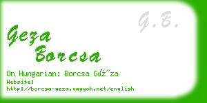 geza borcsa business card